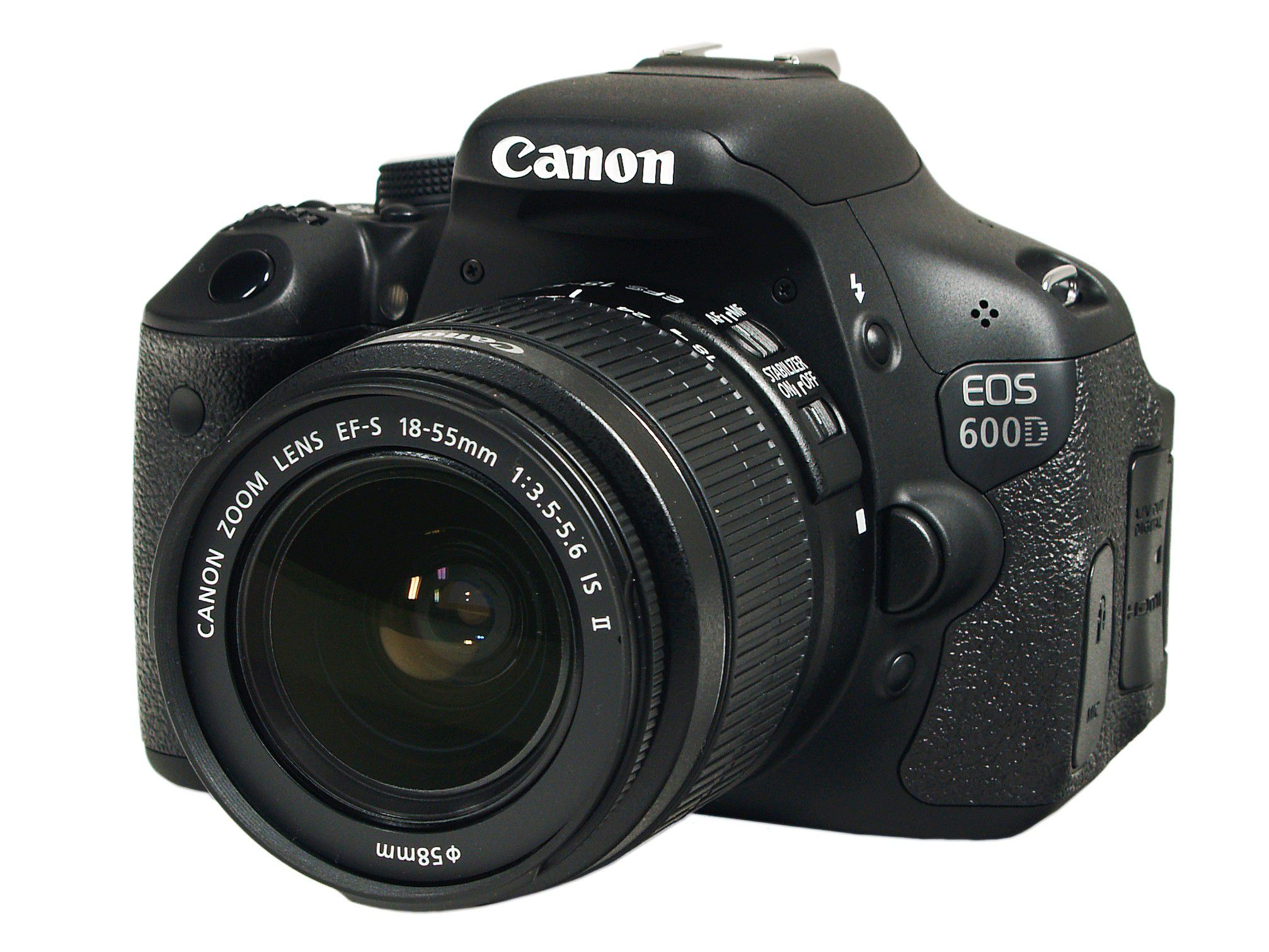 A Canon 600D, black with leather details